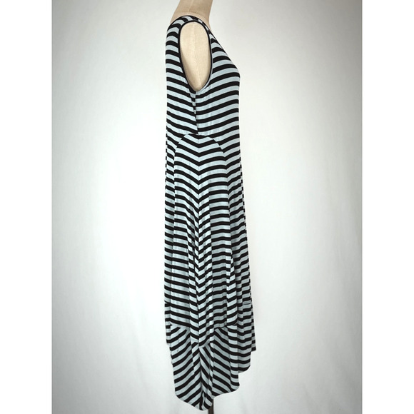 COMFY USA Black Striped Asymmetrical Modal Dress BEAUTIFUL ON!!! XL #0093 - Picture 3 of 6